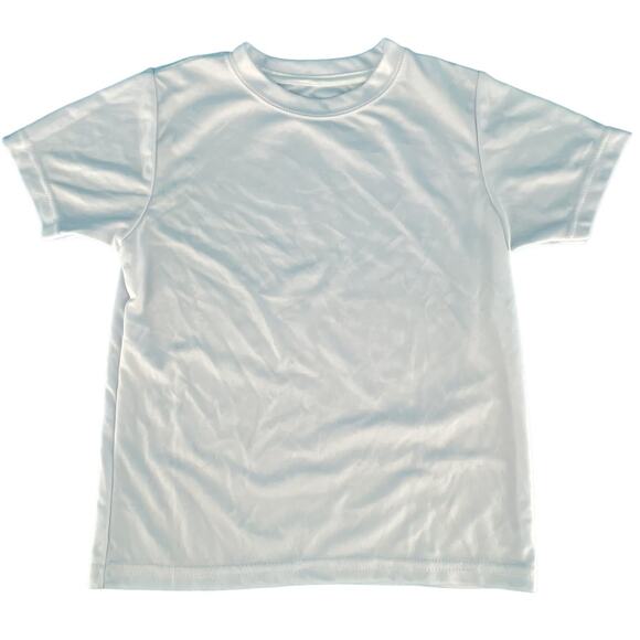 Unisex Kids Tee Shirt Top Crew Neck Short Sleeves No Tags Solid White - Picture 1 of 9